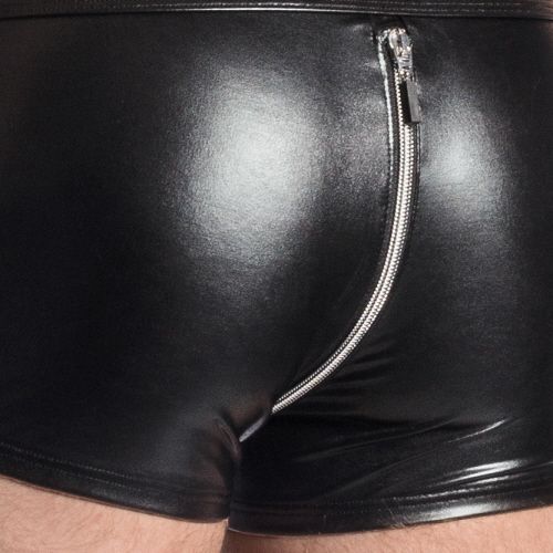 Manstore M107 Zipped Boxer Wet Look <black>