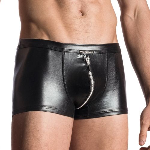 Manstore M107 Zipped Boxer Wet Look <black>