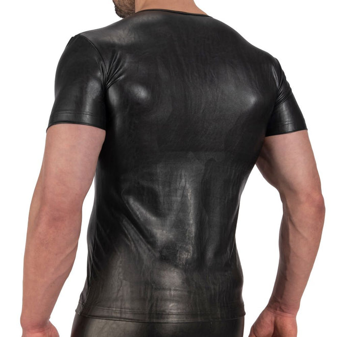 Manstore M2270 V-shirt Leather Look black