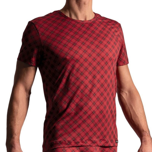 Manstore M2224 T-shirt <check red> 